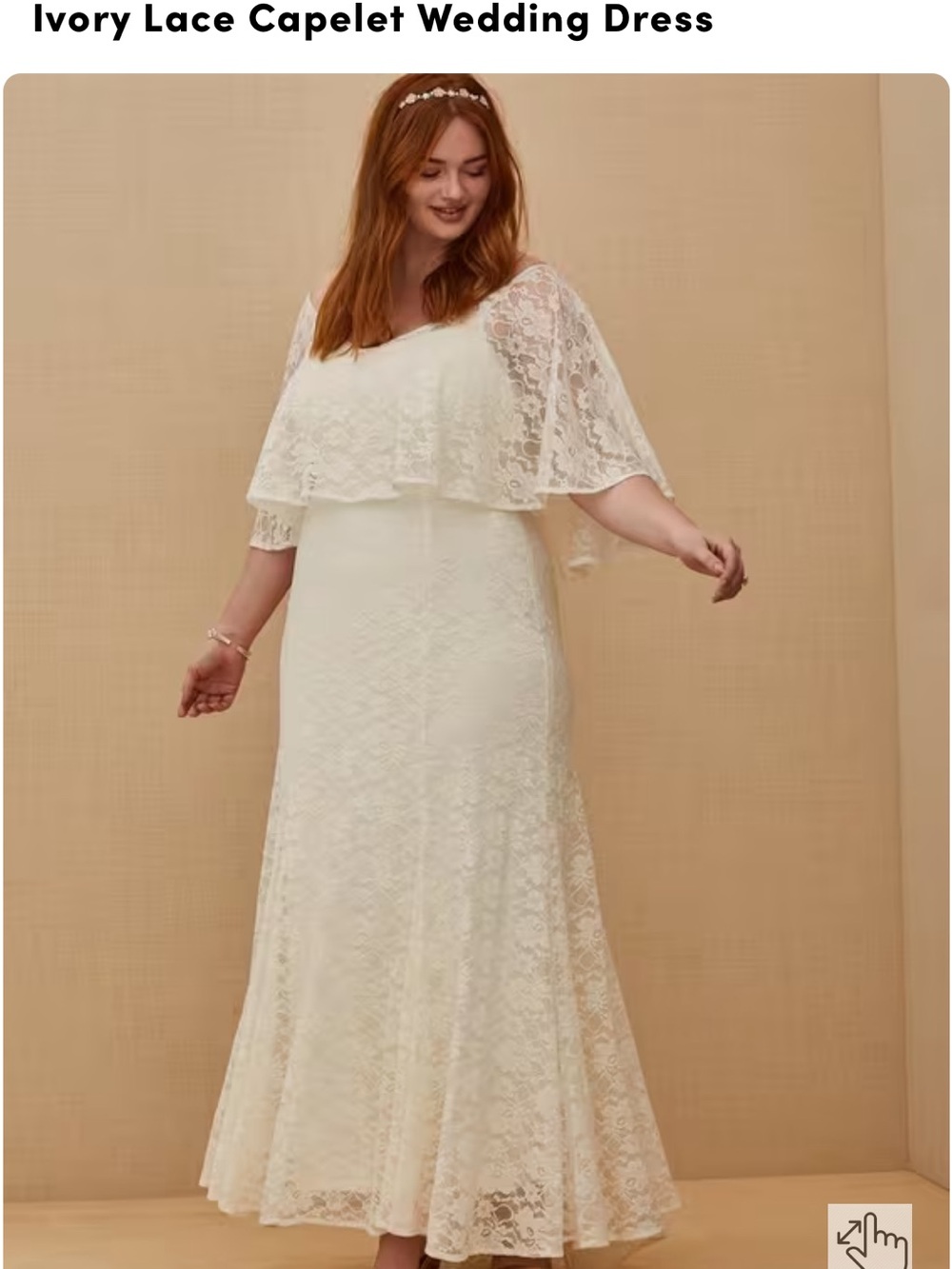 torrid Ivory Lace Capelet Gown